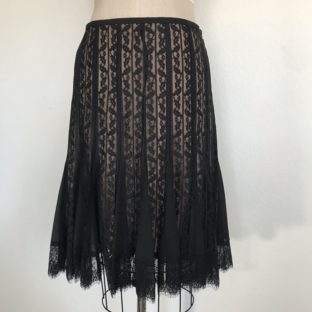 LOFT Black Lace A-Line Midi Skirt - Picture 3 of 7